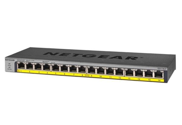 NETGEAR 16-Port Gigabit Ethernet Unmanaged PoE Switch (GS116LP)(76W)