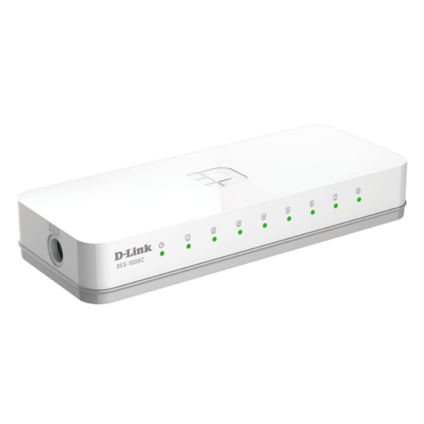 D-LINK DES-1008C 8-Port 10/100 Desktop Switch (White)