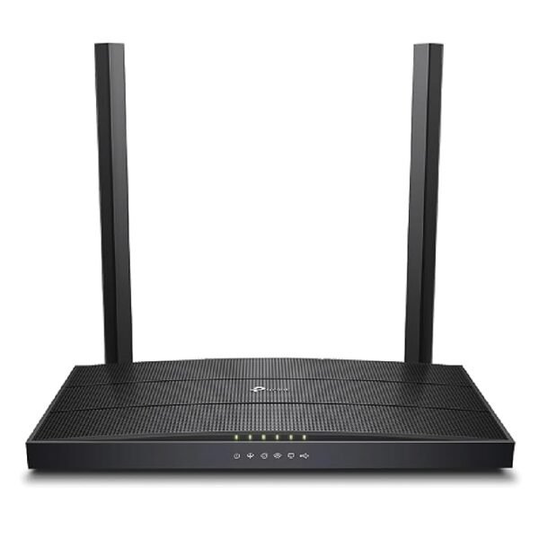 TP-Link XC220-G3V AC1200 Wireless 4 Gigabit Port, 1 VOIP Port, XPON Wireless Fiber Router (Black, Dual Band) with 2 External Dual Band Antennas, Easy Remote Management